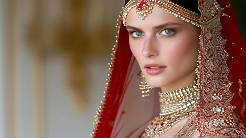 Indian Wedding Dress - Flawless Makeup and Traditional Style