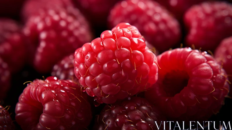 Intricate Macro Photography of Raspberries AI Image
