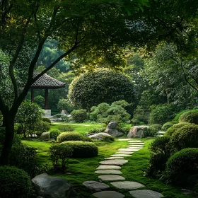Zen Garden Landscape with Pagoda