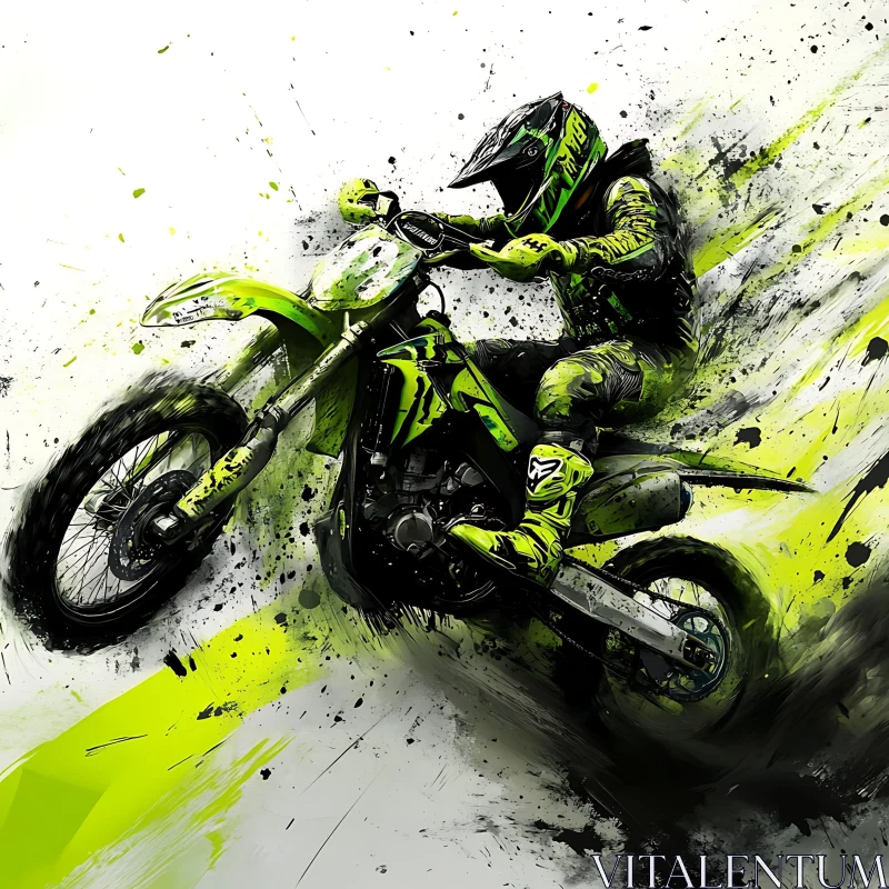 Motorcycle Rider in Motion AI Image