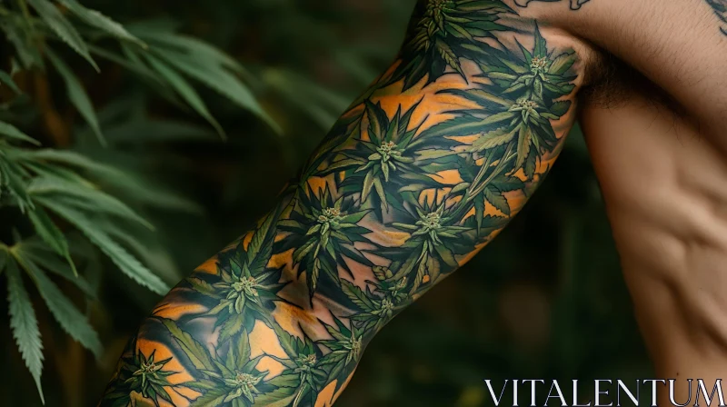 Intricate Nature-Inspired Tattoo Sleeve Design AI Image