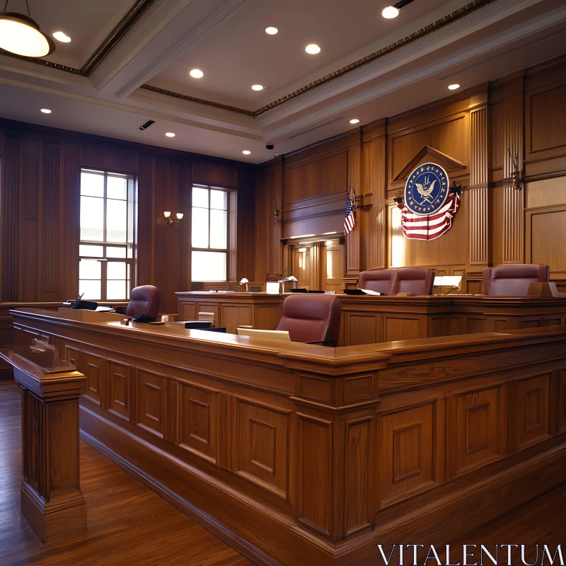 AI ART Classic Courtroom with American Symbolism