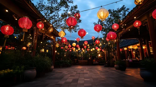 Festive Lanterns at Night