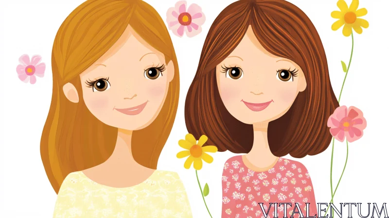 AI ART Floral Friends: A Sweet Illustration