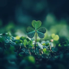 Peaceful Clover Leaf in Nature