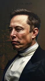 Elegant Formal Portrait of Elon Musk