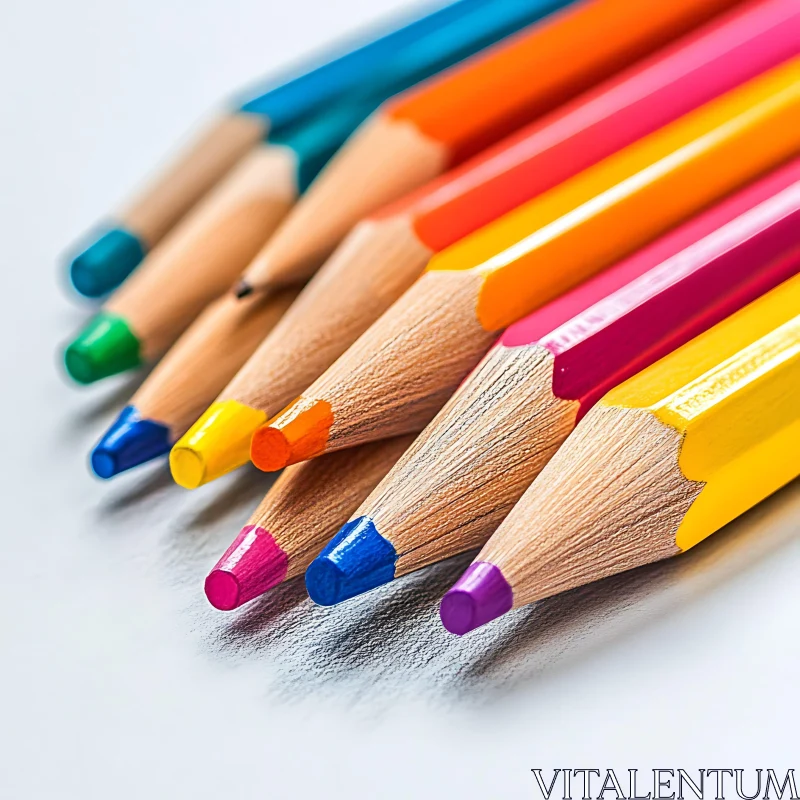 AI ART Vibrant Colored Pencils Close-Up