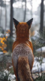 Red Fox in Snowy Woods