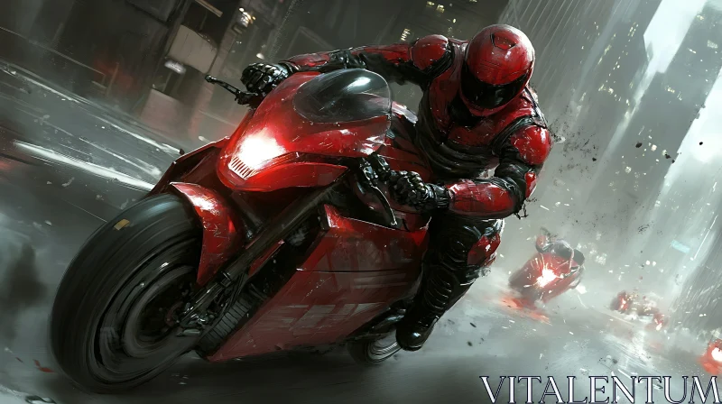 Urban Motorcycle Pursuit AI Image