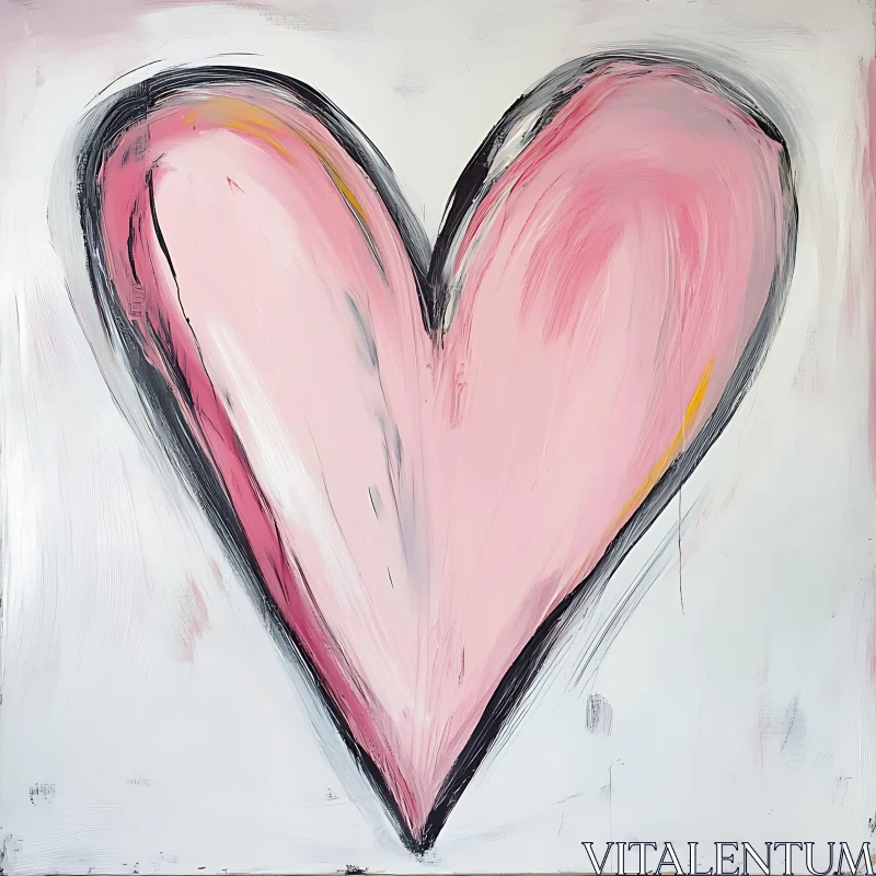 AI ART Abstract Pink Heart Art