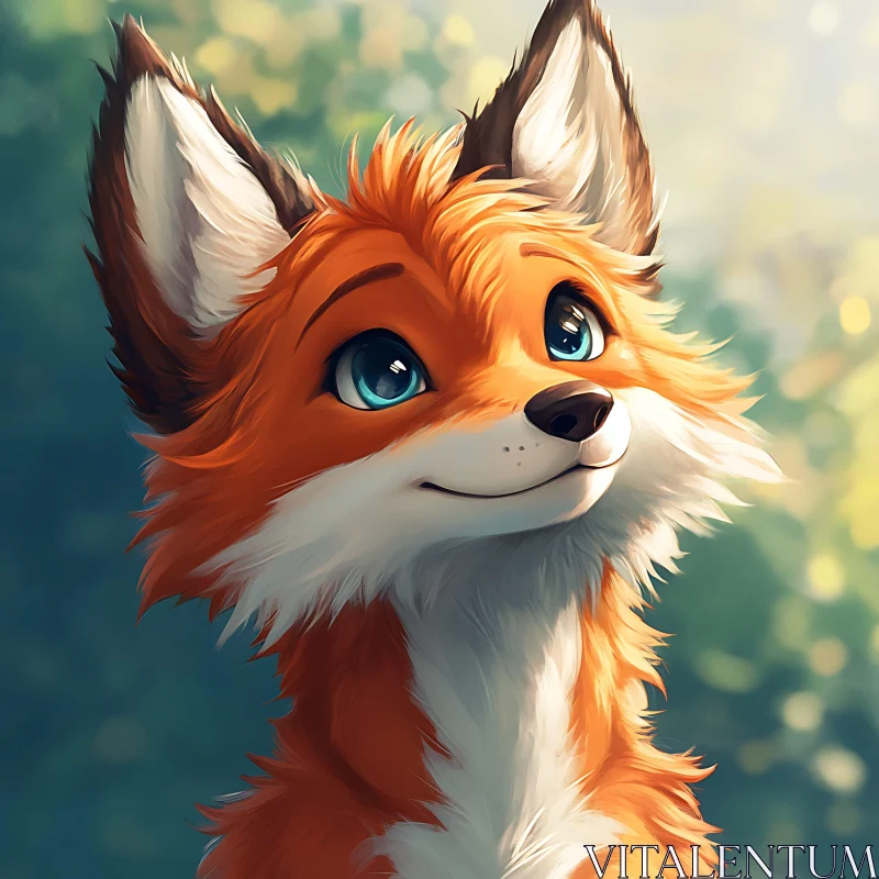 Charming Fox in Natural Light AI Image