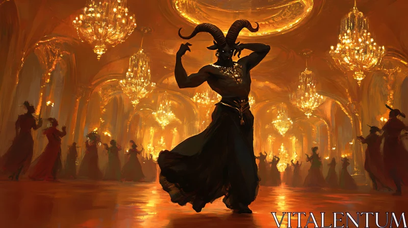 AI ART Demonic Dance in Grand Ballroom