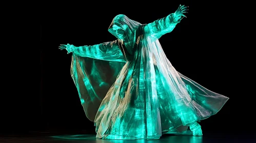 Illuminated Figure in Translucent Costume