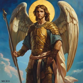 Guardian Angel with Wings and Staff