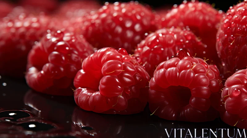 Luminous Raspberries Against a Dark Backdrop AI Image