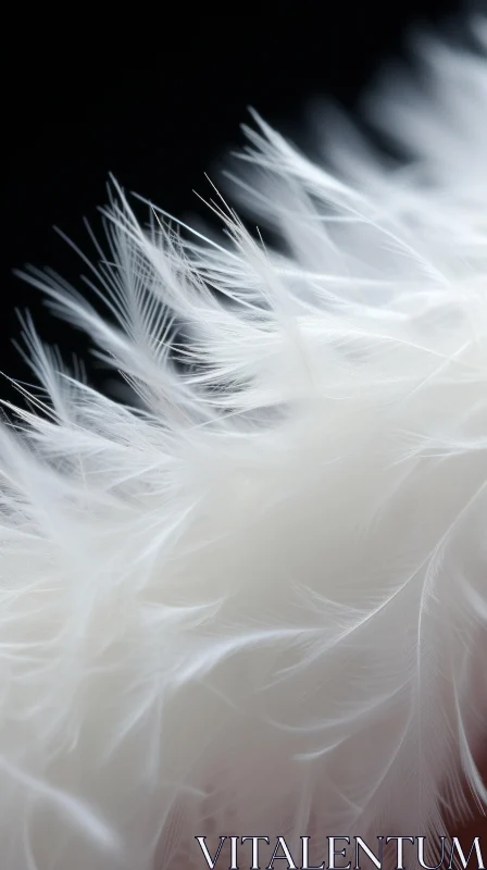 White Feathers Close-up: A Study in Subdued Lighting and Contrast AI Image