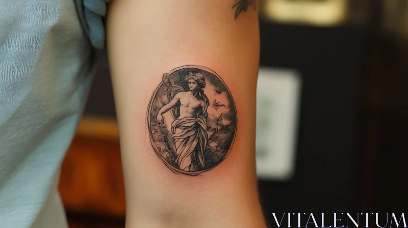 Classical Figure Tattoo Design AI Image