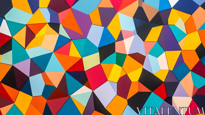 Colorful Geometric Polygon Patterns in Abstract Art AI Image