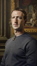 Mark Zuckerberg in an Elegant Room