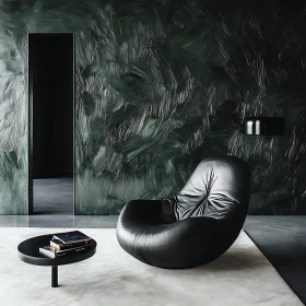 Contemporary Room with Black Chair