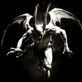 Winged Demon in Dark