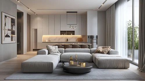 Contemporary Interior with Sectional Sofa
