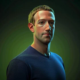 Detailed Rendering of Mark Zuckerberg