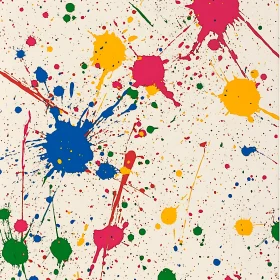 Abstract Color Splatter Composition