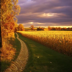 Autumn Cornfield Vista