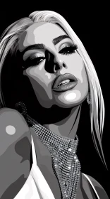 Monochrome Lady Gaga Elegance