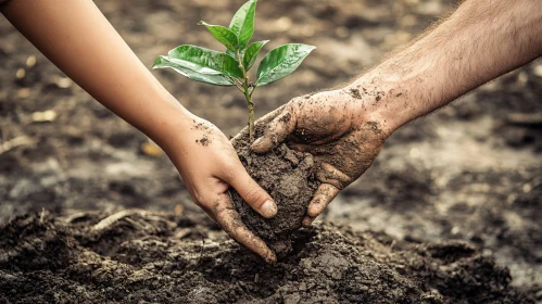 Seedling in Hands: Nurturing Growth