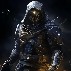 Hooded Character with Glowing Eye