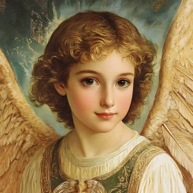 Child Angel with Feathered Wings