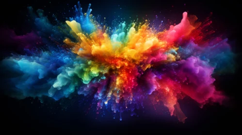 Colorful Powder Explosion: A Blend of Reality and Fantasy