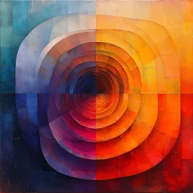 Colorful Spiral Abstract Painting