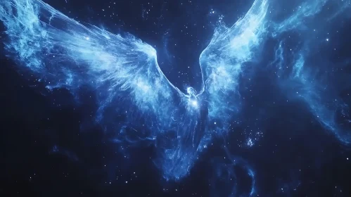 Ethereal Angel Wings Nebula Art