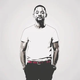 Minimalistic Cartoon of Will Smith