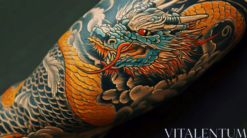 AI ART Detailed Dragon Arm Tattoo