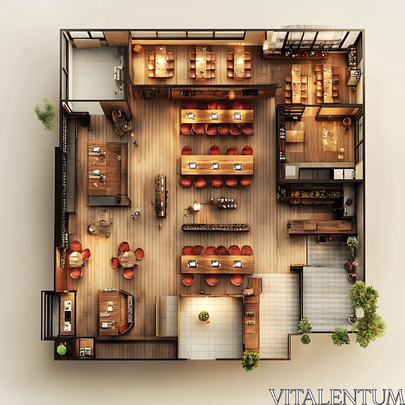 AI ART Restaurant Layout Design with Tables and Chairs