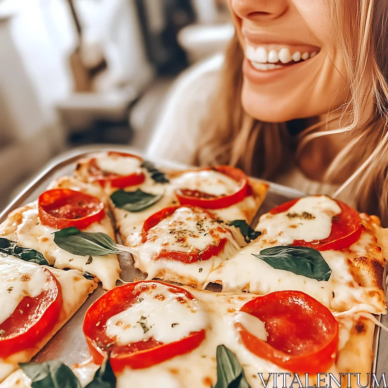 Tasty Homemade Pizza with Melting Cheese AI Image