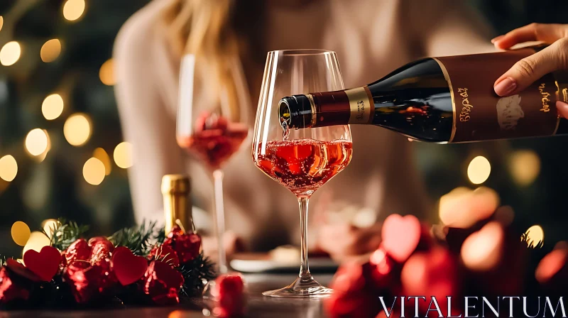 Romantic Wine Toast AI Image