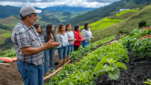 Farmer Teaching Women About Agriculture