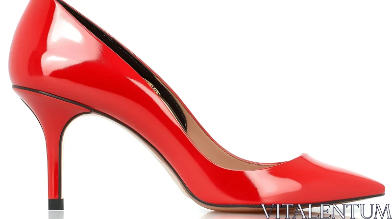 AI ART Glossy Red Pointed Toe Heel