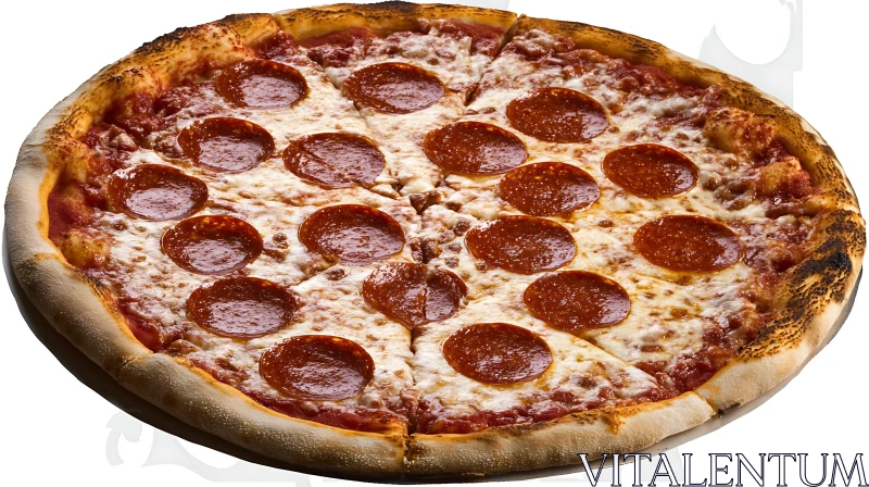 Perfectly Baked Pepperoni Pizza AI Image