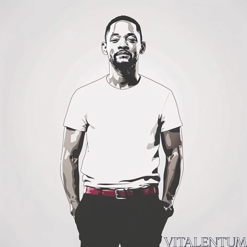 Minimalistic Cartoon of Will Smith AI Image