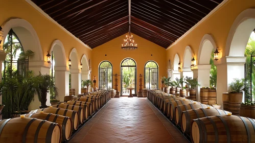 Wine Cellar with Arched Design