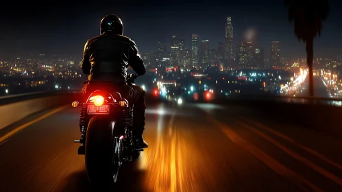 Urban Motorcycle Ride at Night