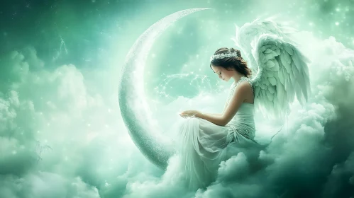Moonlit Angel Contemplation