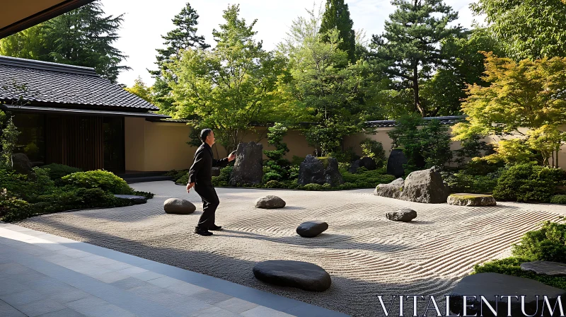 AI ART Peaceful Japanese Garden with Stones