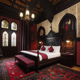 Red Gothic Bedroom Interior Design